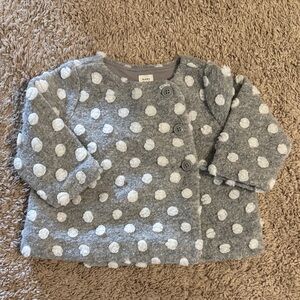 GAP Gray and White Polka Dot Kids Sweater